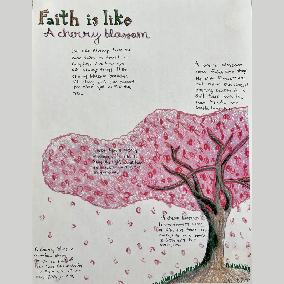Faith is like ... a cherry blossom (Grade 7 simile).