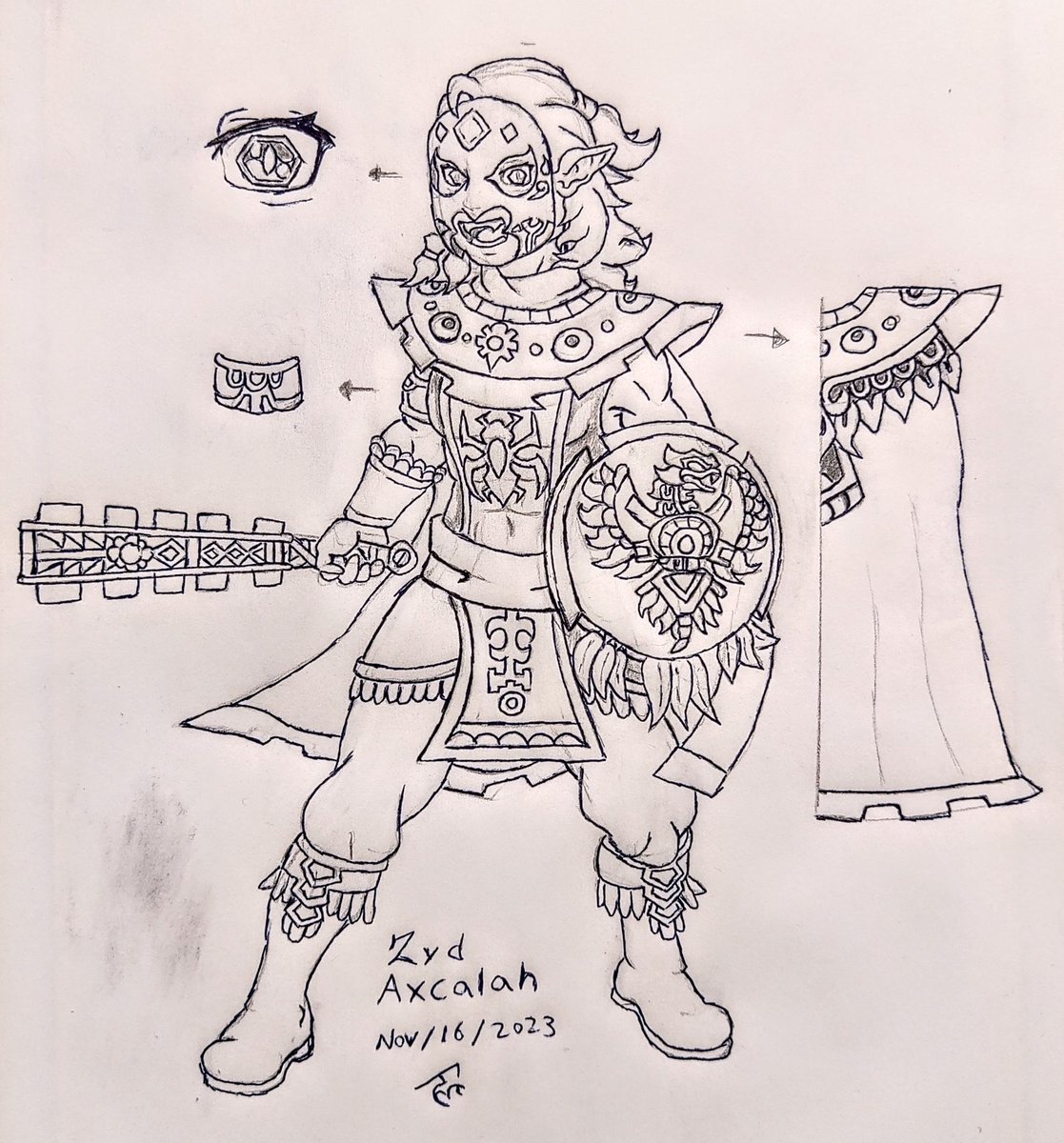 And finally the leader of the Araka Tribe, Zyd! With this I have sketched all of my OC  and my current Vtuber avatar, it has been fun, but the journey is not over. Now I need to make twitch emotes using the Tribe XD