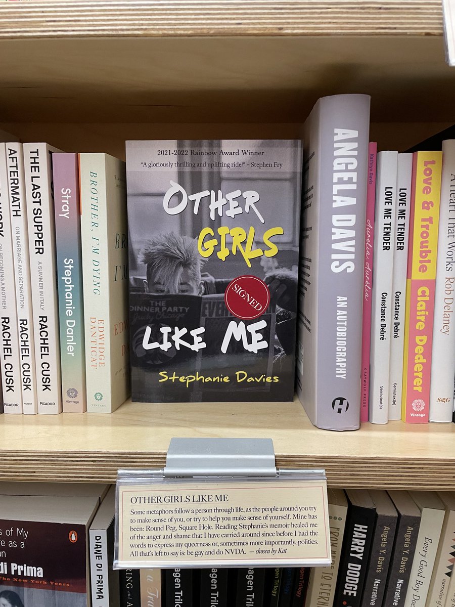 Thank you my fave bookstore ⁦@mcnallyjackson⁩ for choosing Other Girls Like Me as a staff pick! #peace #LGBTQ #queer #feminist