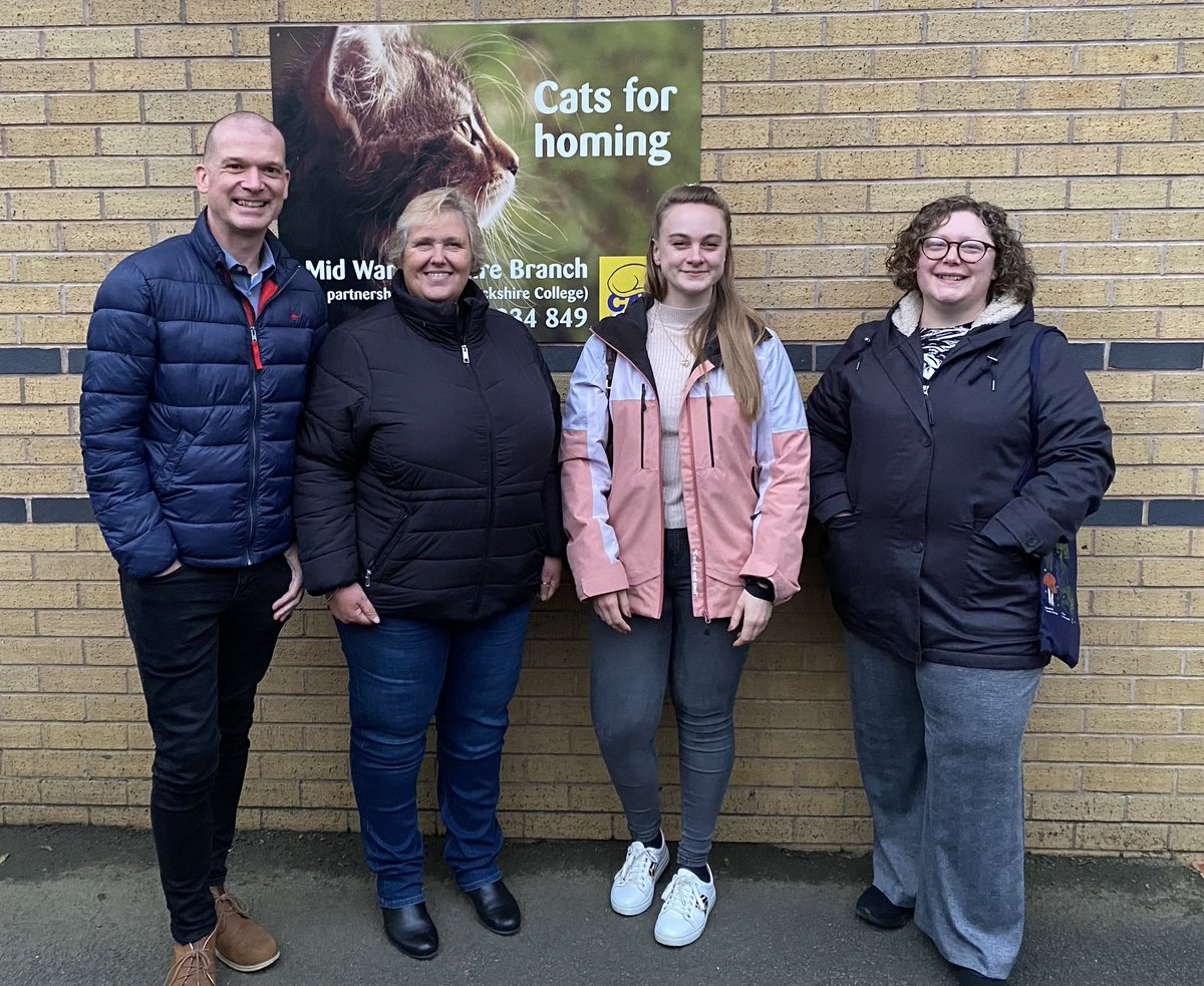 Great to get out and about today with members of our Field Operations, Feline Welfare and Learning & Development teams - visiting two local colleges who are keen to give their students genuine sector experience and work with us to help more cats #AllForCats #BetterTogether