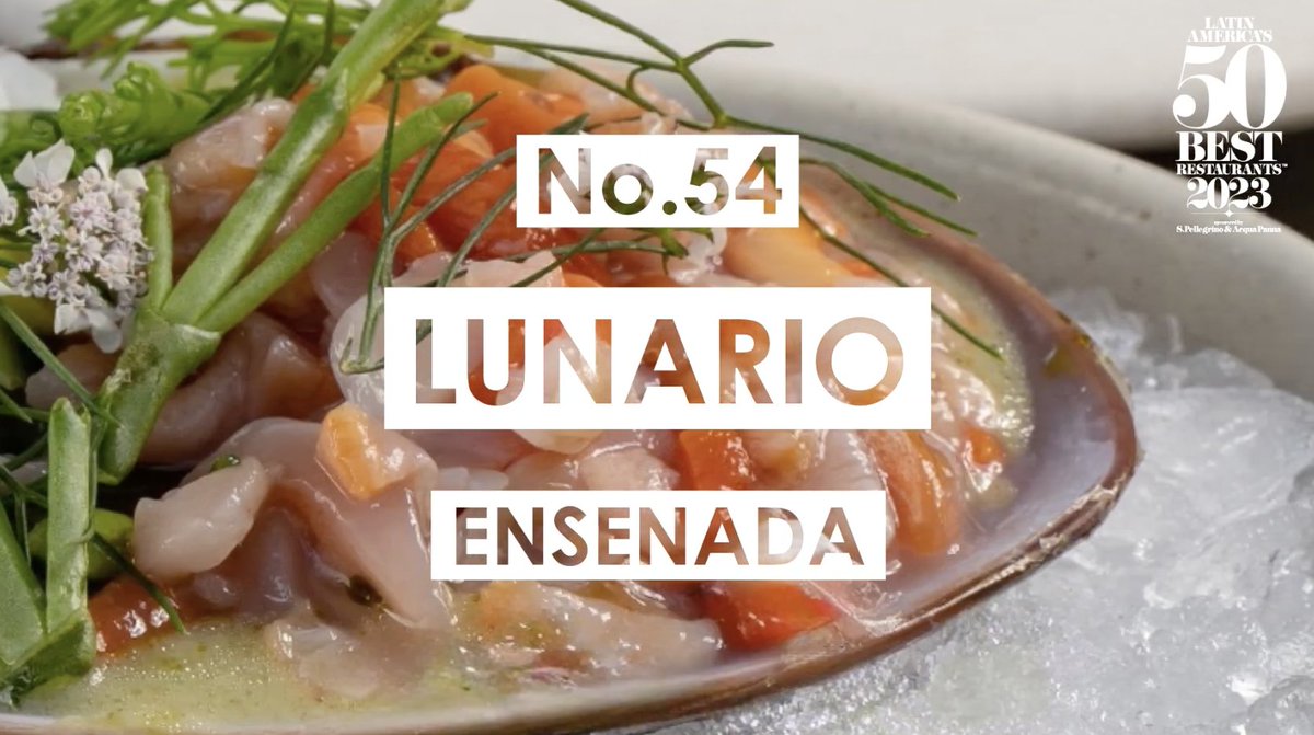 ¡Muchas felicidades! Lunario Restaurante y Animalón (@JavPlascencia) nuestro reconocimiento por estar en la lista de los Latin America's 50 Best Restaurants. Orgullosamente en el Valle de Guadalupe, Ensenada, Baja California.