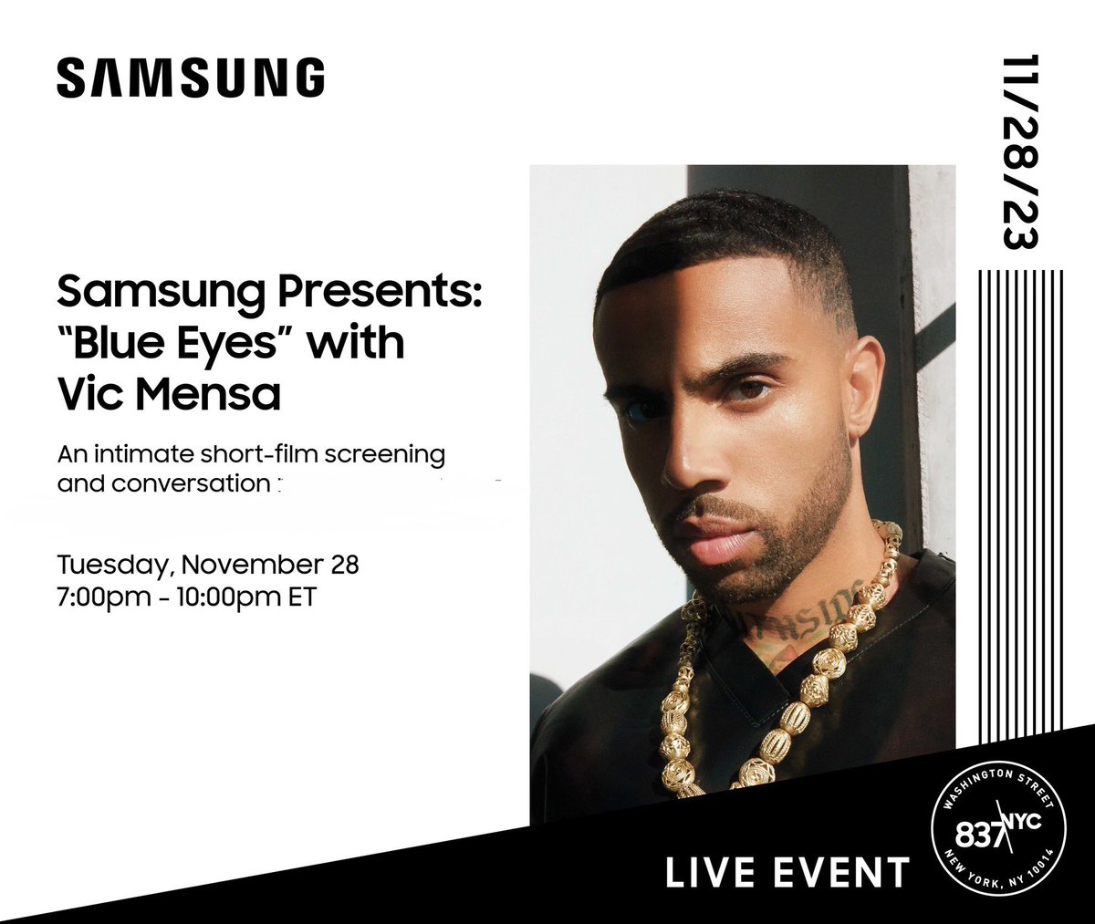 Blue Eyes Film Screening live in NYC at @samsung Nov. 28th RSVP link below 🕊️ docs.google.com/forms/d/e/1FAI…