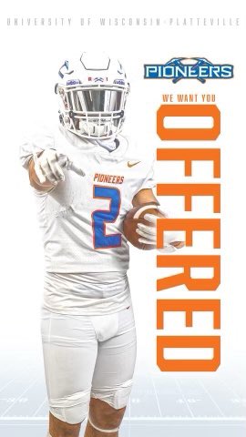 After having a great call with Coach Munz, I have been extended an offer from UW Platteville! 
<a href="/Ryan_Munz/">Ryan Munz</a> <a href="/CoachSheehan12/">Patrick Sheehan</a> <a href="/UWP_CoachHoff/">Drew Hoff</a>