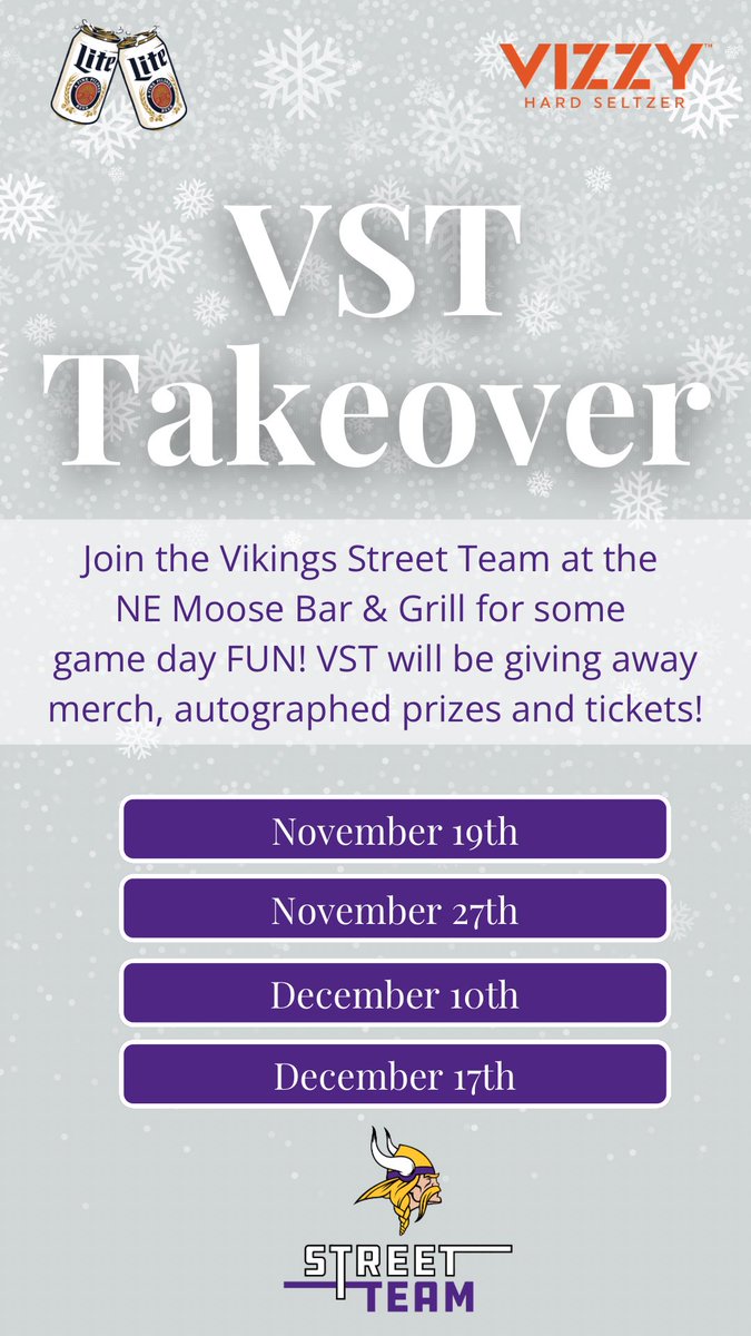 Come join us at NE Moose Bar &amp; Grill for VST takeovers!!