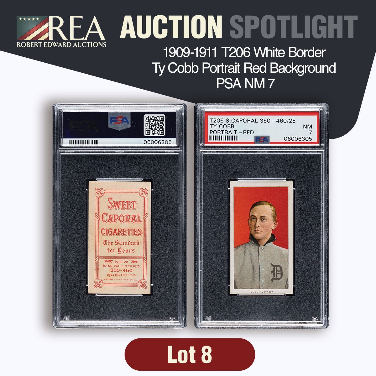 collect_rea's tweet photo. Fall Auction Spotlight: Lot # 8: 1909-1911 T206 White Border Ty Cobb Portrait Red Background PSA NM 7. Bid Now: https://t.co/NZV9QB2tyF
@reaonline @psacard #prewarbaseball #auction #thehobby #t206cards #tobaccocards #whodoyoucollect https://t.co/FgnWf62HZ8