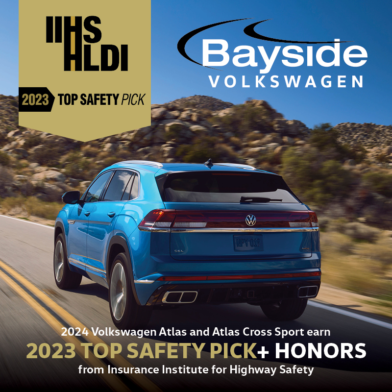 BaysideVW's tweet photo. Driving into 2023 with confidence! 🚗💨 Proud to announce that the VW Atlas and Atlas Cross Sport have earned the IIHS Top Safety Pick. Safety meets style, and we're here for it!

https://t.co/KX45qjFO9b https://t.co/iCsLZqjG0b