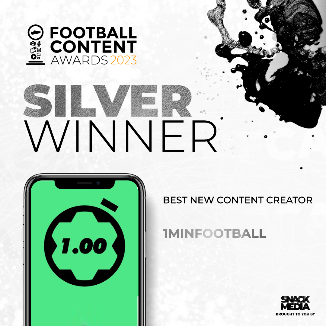 🥈⚽️ The Best New Content Creator Silver Award goes to... 1minfootball @1min_football 👏