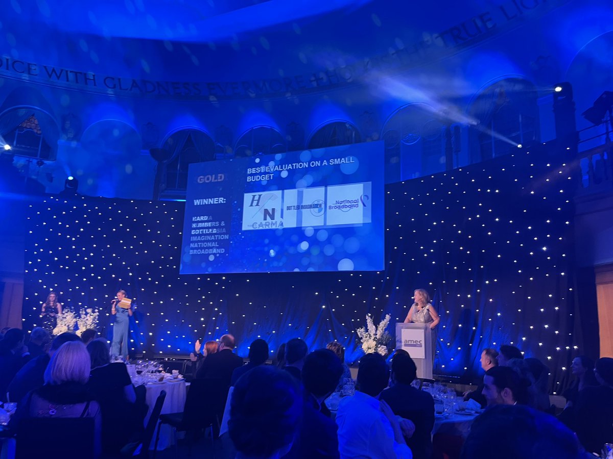 I will 💯 take a silver award for <a href="/HardNumbers/">Hard Numbers 📈</a>’ work with our client <a href="/4G_National_BB/">National Broadband</a> at tonight’s <a href="/AmecOrg/">AmecOrg</a> Awards! Great recognition for best in class measurement on a small budget #AMECAwards📈