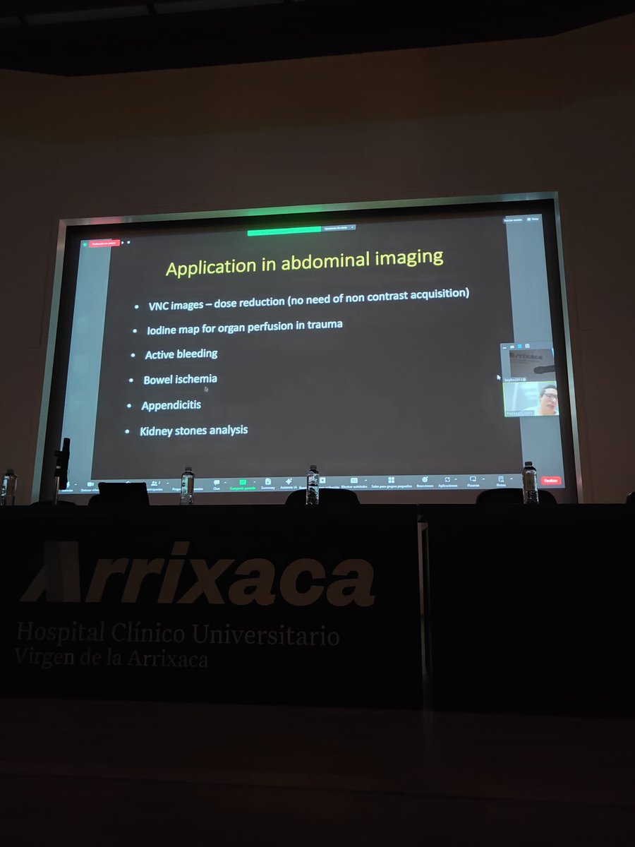 SORMU_RX's tweet photo. Excelentes charlas en las Jornadas de la Sociedad murciana de radiología sobre TC espectral dadas por Dras. Laura Serrano y Elena Canales y Dr. Francesco Macri. Altísimo nivel . Al año que viene más. #visibilidaddelaradiologia #tcespectral #spectralct @seramrx @residentesSERAM https://t.co/aCjbh0wBvj