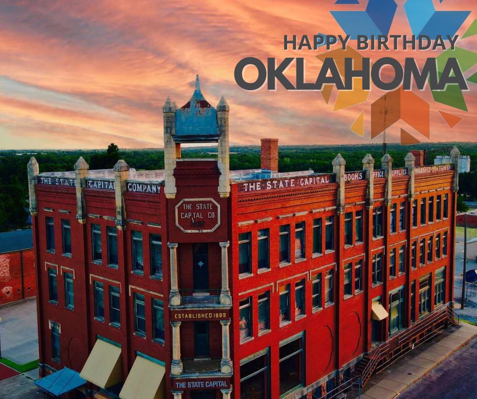LtGovPinnell's tweet photo. 116 years ago today, Oklahoma was declared a state by President Theodore Roosevelt, and the announcement rang out from the balcony of the State Capital Publishing Building. Now, we’re working to restore this iconic piece of Oklahoma history. Learn more at https://t.co/EiUCYzIi7H https://t.co/LhtscrF9Fl
