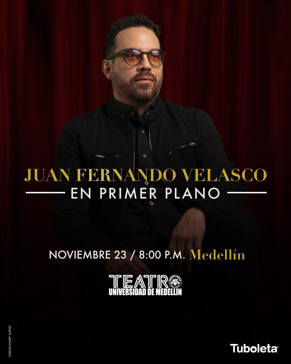 JUAN FERNANDO VELASCO, Regresa con su gira “EN PRIMER PLANO” CON UN SHOW INÉDITO 

🗓️ 23 de noviembre de 2023
📍 <a href="/teatroudem/">Teatro UdeM</a>
⏰ 8:00 p.m.
🎟️ @tuboleta  

#AgendaTeatroUdeMedellín #ConciertosMedellín #JuanFernandoVelasco #VamosaTeatro