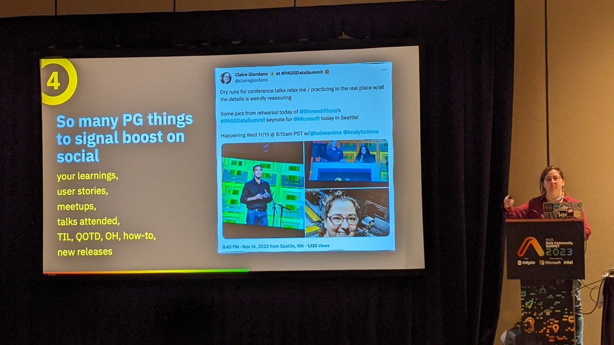 Ryan Booz (@ryanbooz) on Twitter photo 2023-11-16 21:53:43 The fabulous @clairegiordano talking about how to get involved in the #PostgreSQL project even if you're not an expert. @PASSDataSummit The fabulous @clairegiordano talking about how to get involved in the #PostgreSQL project even if you're not an expert. @PASSDataSummit