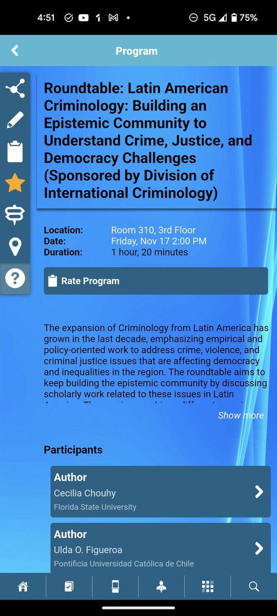 Interested in Lat American criminology?  doing crim research in the region? Join us tomorrow Fri Nov. 17 at 2 pm on this roundtable
Si estas en #ASCPhilly23 e investigas sobre temas de criminologia y justicia en Am Lat acompañanos!
<a href="/LarrouletPilar/">Pilar Larroulet</a>  <a href="/ascdic/">@ascdic</a> @LoreAvilaJ <a href="/UldaOmar/">Ulda Omar Figueroa O</a>