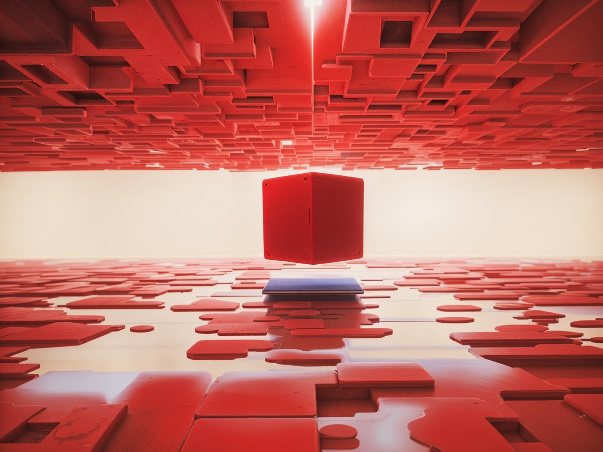 ColCubes's tweet image. #Floating #red #cube #Light