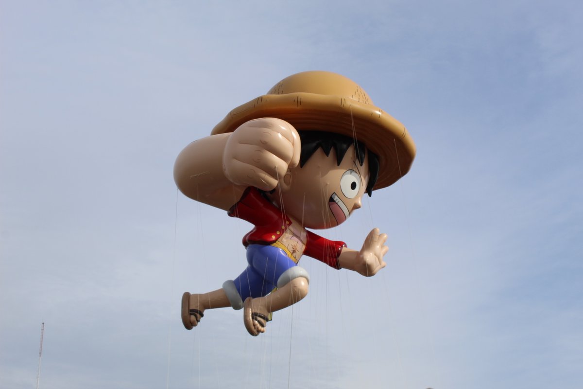 In one week, watch Luffy soar at this year's Macy’s Parade! See him live on Thanksgiving day, Thursday, November 23rd starting at 8:30am on NBC and streaming on Peacock! 🦃🎈 #ThanksLuffy @macys #MacysParade