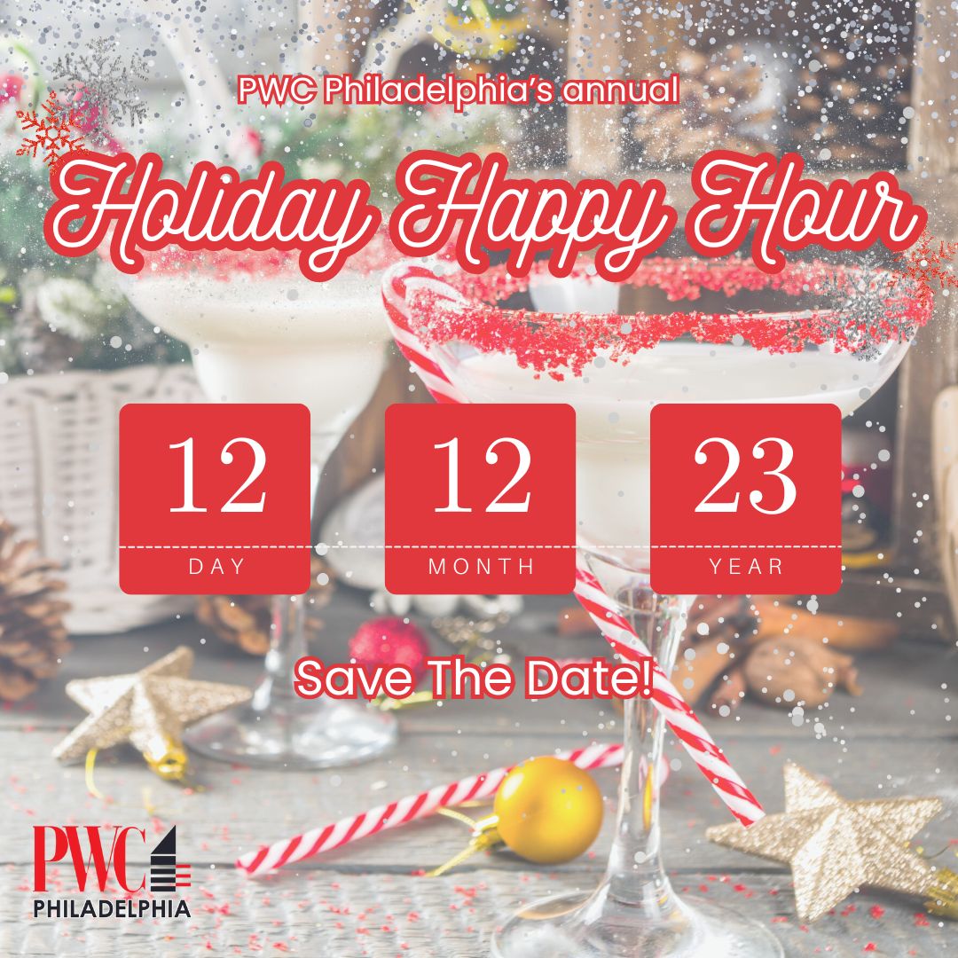 It's that time of year - and PWC Philly is ready to party! 

Save the date 📅 December 12th is our annual PWC Philadelphia Holiday Happy Hour! More details to come.

#HelloPWCPhilly #Philadelphia #PWC #HolidayHappyHour