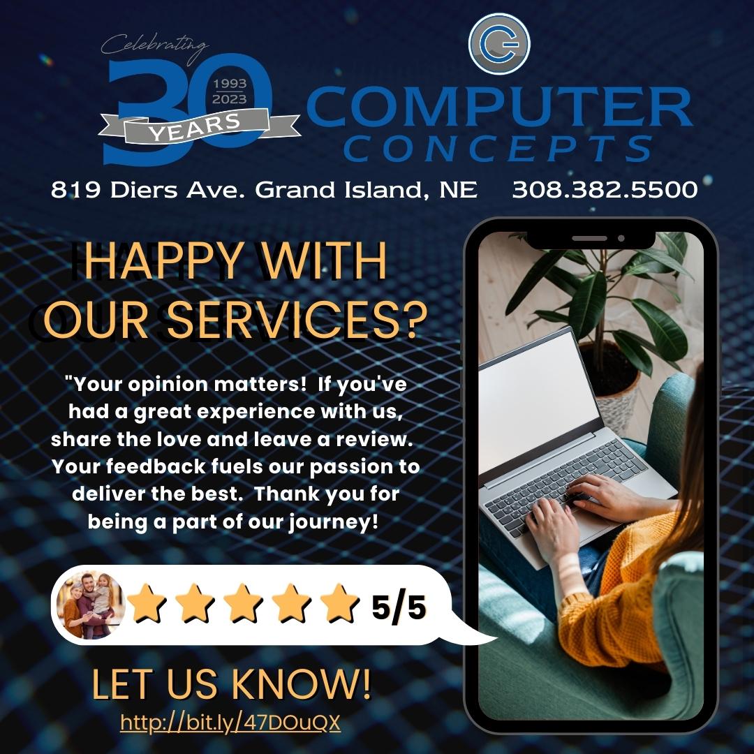 ComputerConcept's tweet image. ⭐️ We value your feedback! 
If you've had a positive experience with us, please take a moment to leave a review on Google.  Your reviews help us grow and serve you better!  bit.ly/47DOuQX 🌐 
#GoogleReviews
