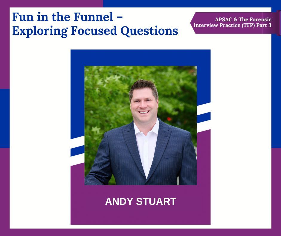 The_APSAC's tweet photo. ⭐Don't Miss Part 3 of the NEW Webinar Series "Child Interviewing – Where Research Meets Practice"
Presented by #APSAC & The Forensic Practice
Part 3 'Fun in the Funnel – Exploring Focused Questions' is 11/29!
Register here⬇️
https://t.co/dtsMORRfdm
#TFP #Webinar https://t.co/daqhmPDstG