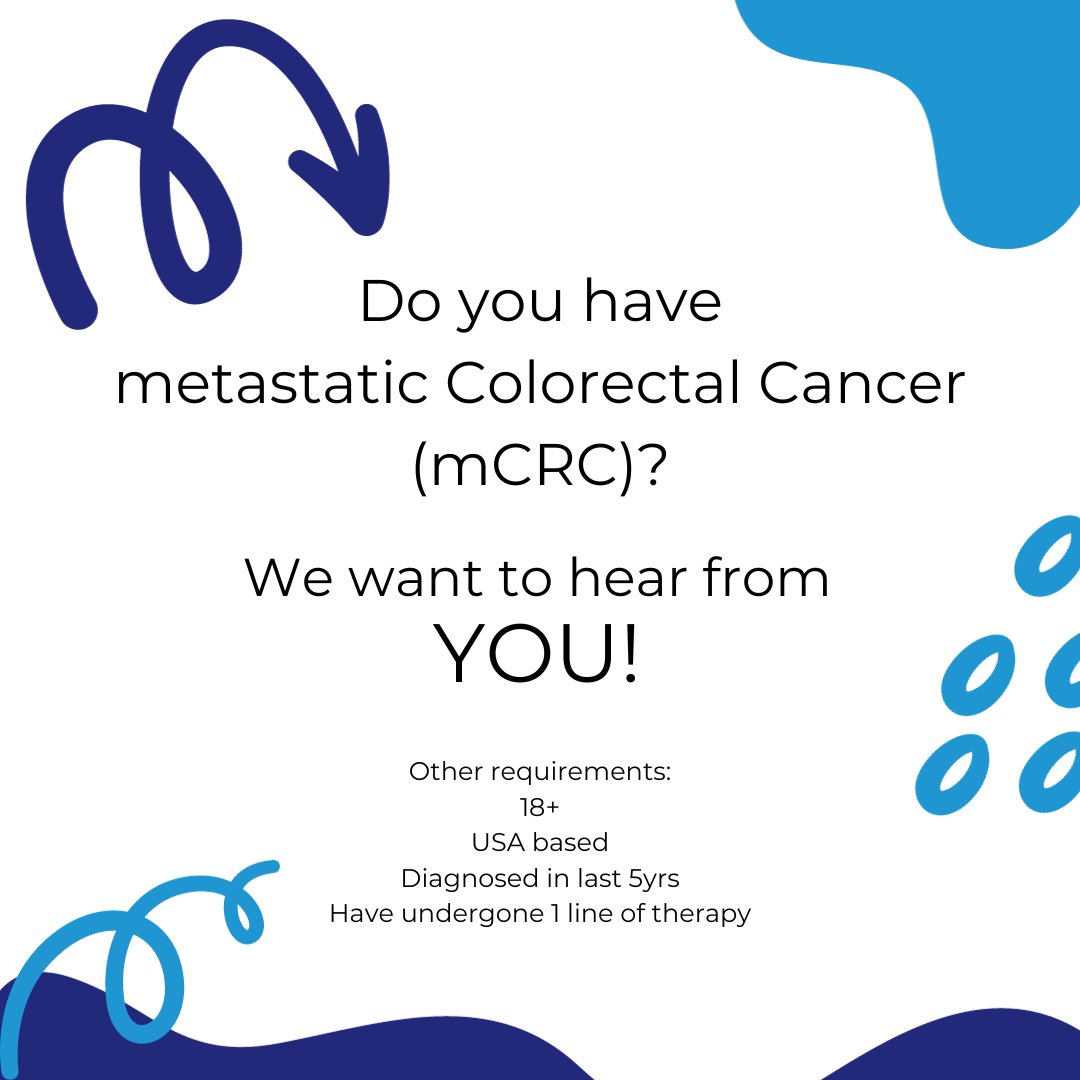 grythealth's tweet photo. If this sounds like you, please take the first step by completing a quick screening survey to verify eligibility and share your journey.
Click here to participate: https://t.co/B8XEbrGJ08
#Focusgroup #mCRC #PatientPerspective #stage4coloncancer #stageiv https://t.co/f4WVIr9rgQ
