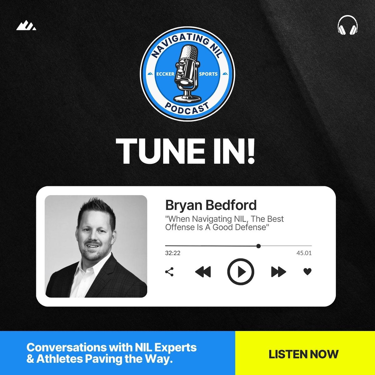 'When Navigating NIL, The Best Offense is a Good Defense' TUNE IN 🔥 Conversations with NIL Experts & Athletes Paving the Way. 👉 Navigating NIL: Powered by @EcckerSports 🎧📲 ⁠ ⁠ LISTEN NOW⬇️⁠ 🔗: bit.ly/3K7HrpH