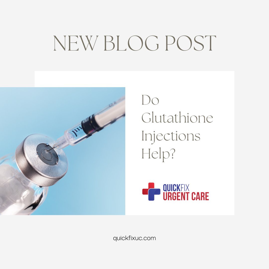 QuickFixUC's tweet image. NEW BLOG POST ALERT! 💉 Curious about glutathione injections? Discover the truth behind their effectiveness in our latest post! 
bit.ly/44Jmg5M