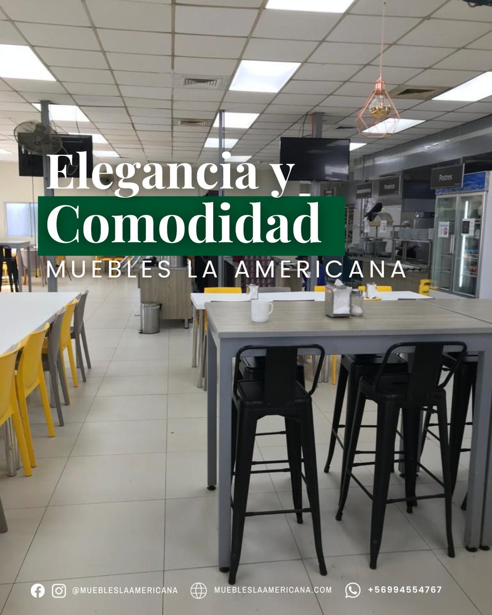 MLAantofagasta's tweet photo. Optimiza tu comedor corporativo con nuestras mesas y sillas. ¡Descuento especial esta semana! 🏢🍽️ #OfertaEspecial #MueblesLaAmericana https://t.co/w4fQ44tJ8P