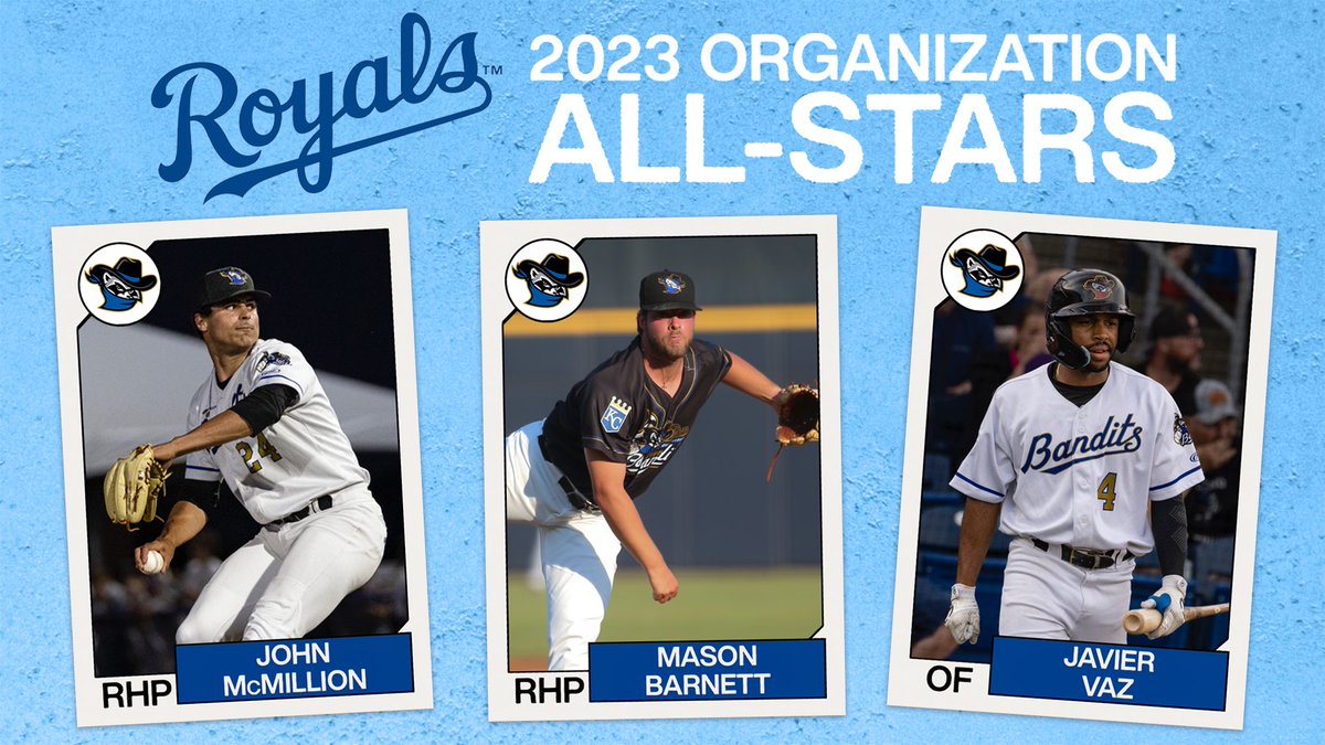 Quad Cities River Bandits (@qcriverbandits) on Twitter photo A trio of 2023 River Bandits have been named <a href="/Royals/">Kansas City Royals</a> Organization All-Stars! ⭐️
#BanditTogether🦝 | #RaisingRoyals A trio of 2023 River Bandits have been named <a href="/Royals/">Kansas City Royals</a> Organization All-Stars! ⭐️
#BanditTogether🦝 | #RaisingRoyals