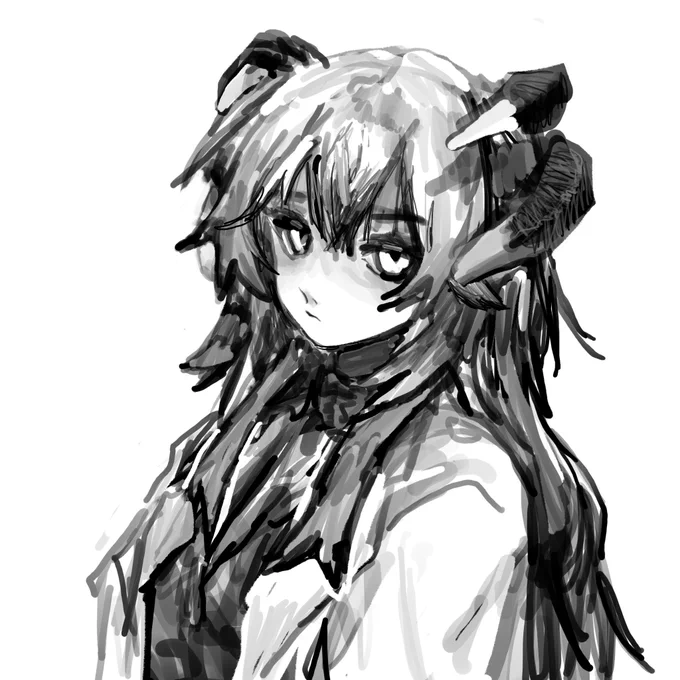 これはノールックで落書きしたおねむ幼サリアなんだ。 