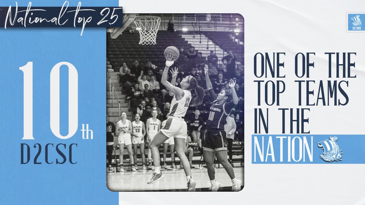 W🏀| <a href="/WWUbasketball/">WWU Women's Basketball</a> cracks the Top 10 in the first D2CSC National Poll as the NUMBER 10 team in the NATION following their 2-0 showing in the WWU Veterans Day Classic. Viks hit the road this week for the 2023 Cougar Shootout in Cali. GO VIKS!🤘