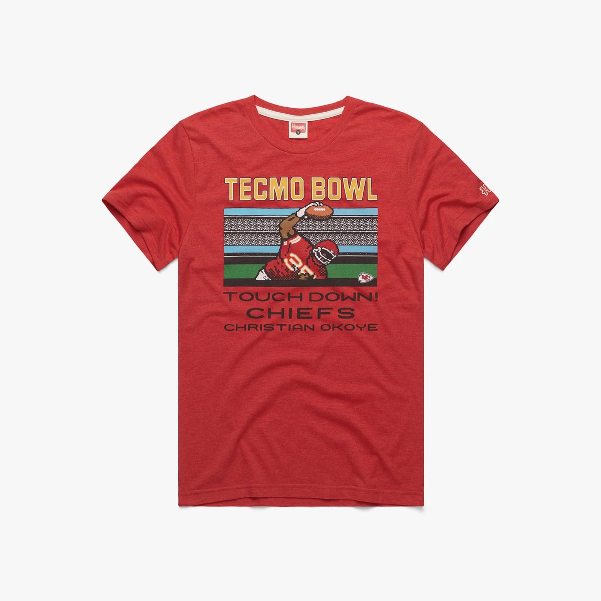 Love the look of these Tecmo Bowl player shirts from <a href="/HOMAGE/">HOMAGE</a>. Christian Okoye was unstoppable in Tecmo Super Bowl!