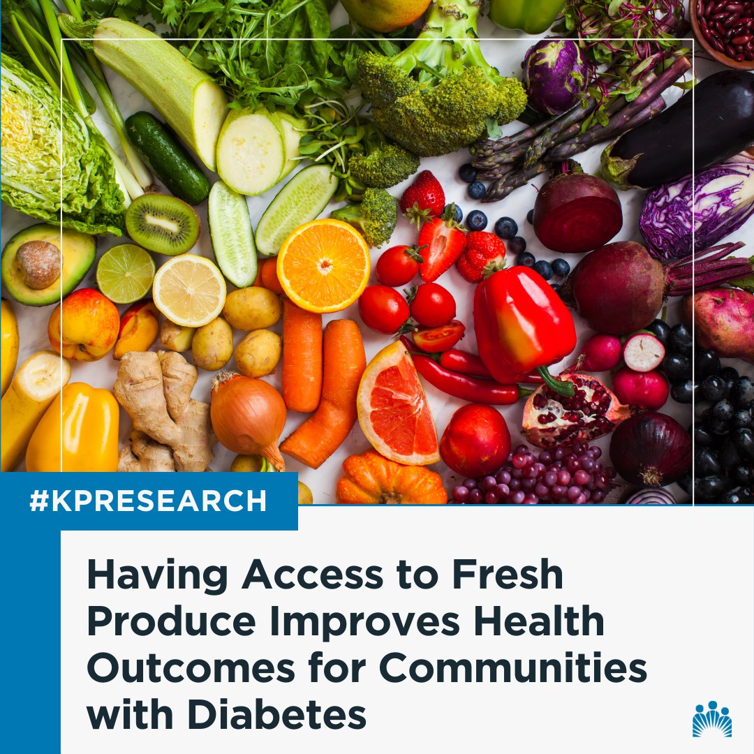 New #KPResearch finds that having access to fresh produce can boost health outcomes. “When patients cannot afford to access healthy foods, they cannot follow advice on diet and nutrition,” said Claudia Nau, lead author from <a href="/KPSCalResearch/">Kaiser Permanente Research</a> via <a href="/statnews/">STAT</a>: bit.ly/46gGCnG.