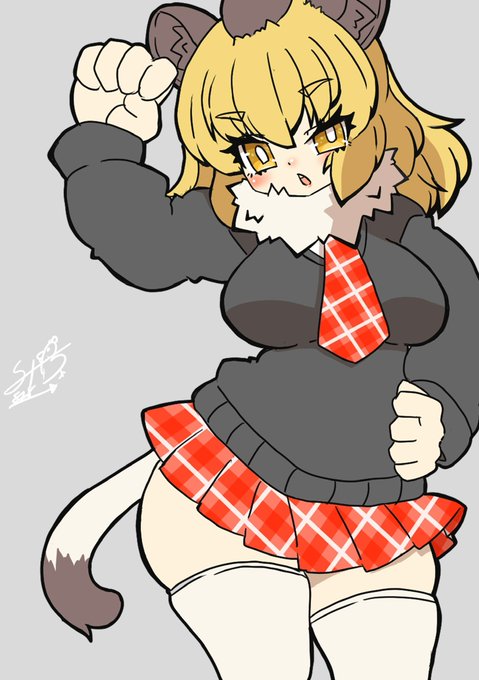 「お〜、あったか〜い」 寒そうにお昼寝してるライオンちゃんにセーターをプレゼント (けものフレンズ)