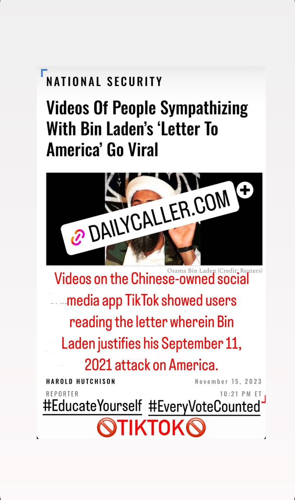 RLibertyFL's tweet photo. https://t.co/UMcD4pT87L
@DailyCaller @HaroldHutchison 
#EducateYourself #EveryVoteCounted #BanTikTok https://t.co/cAYWu9x3An
