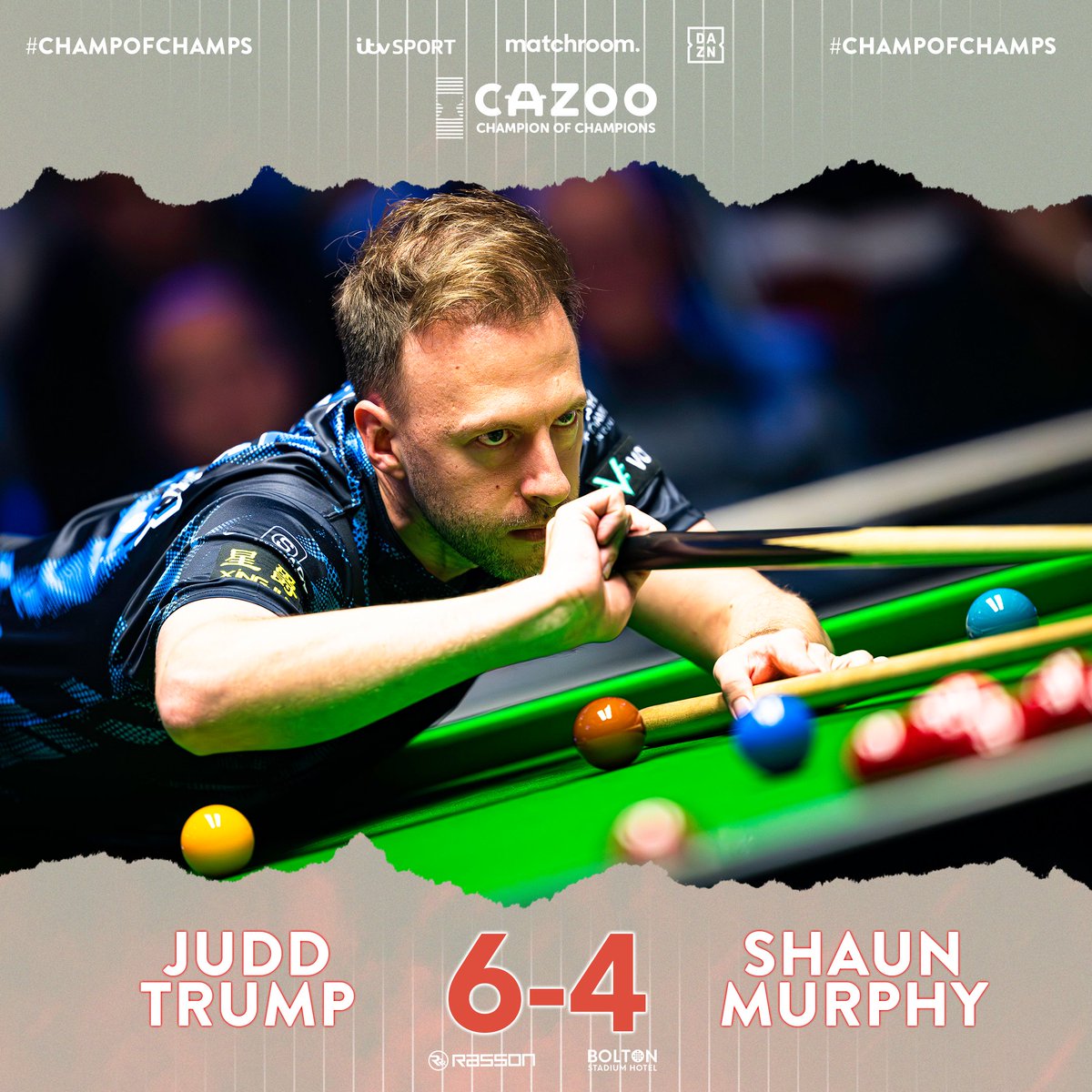 ChampOfChamps's tweet photo. Judd Trump and Shaun Murphy just delivered an absolute treat ๐ฟ๐
#Cazoo | #ChampOfChamps https://t.co/IKf51uTwU4