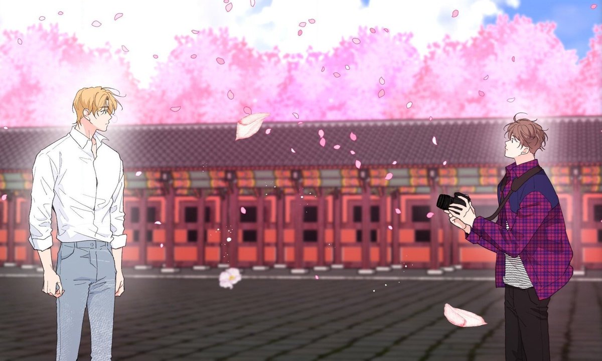 LovelySpaceFool's tweet photo. Last week and today YTC chapters are really so beautiful despite them being so melancholy. Cain and Jooin represent spring and cherry blossoms🌸 just like Gyeongbokgung Palace, where they first met🩷 https://t.co/mZHJHIqp2x