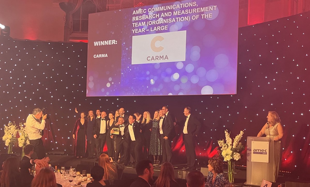 Darryl Sparey 📈 (@darrylsparey) on Twitter photo Wonderful to see <a href="/HardNumbers/">Hard Numbers 📈</a>’ client <a href="/CARMA/">CARMA</a> win the BIG award at the <a href="/AmecOrg/">AmecOrg</a> awards tonight. Huge congratulations to <a href="/richardbagnall/">Richard Bagnall, FCIPR, FPRCA, FAMEC</a> and all of the team there #AMECAwards 👏🏻 Wonderful to see <a href="/HardNumbers/">Hard Numbers 📈</a>’ client <a href="/CARMA/">CARMA</a> win the BIG award at the <a href="/AmecOrg/">AmecOrg</a> awards tonight. Huge congratulations to <a href="/richardbagnall/">Richard Bagnall, FCIPR, FPRCA, FAMEC</a> and all of the team there #AMECAwards 👏🏻