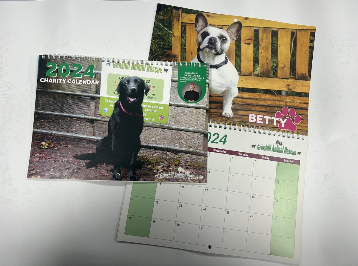 Cyclone_Signs's tweet image. We have just finished designing and printing all the new 2024 Grinshill Animal Rescue Charity calendar!

If you are interested in purchasing one of these calendars, please contact Grinshill Animal Rescue!

#calendar2024 #animalrescue