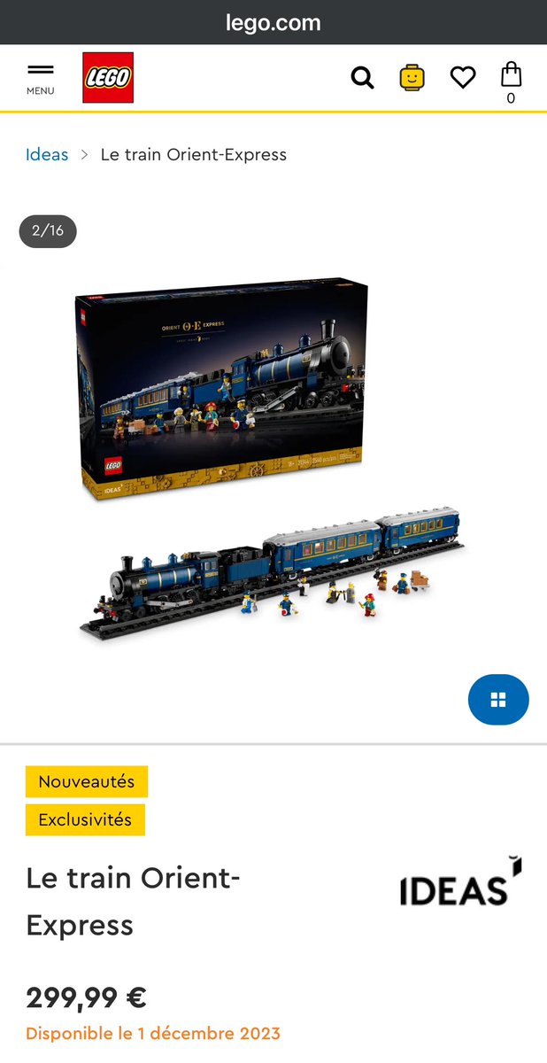 B_Michelet_'s tweet photo. DINGUERIE ! L’#OrientExpress en #LEGO est désormais officialisé ! Il sera disponible à partir du 1er décembre à un prix de 299,99 €. https://t.co/7LQYSXV2KU