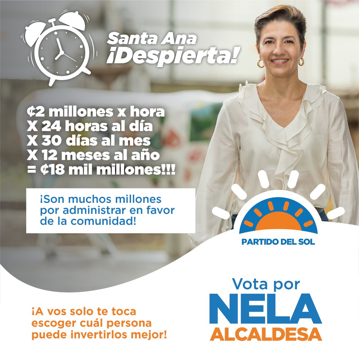 PartidoSol's tweet photo. #SantaAnaMereceMás
Votemos por la mejor opción. Nela Lobo la candidata que Santa Ana necesita.

Votemos el próximo 04 de febrero por el Partido del Sol

#Partidodelsol #SantaAna #NelaLobo #EleccionesCantonales #TSE #CostaRica #santaneñosdecorazón #Santaneñosporelección https://t.co/pG20L0yP4E