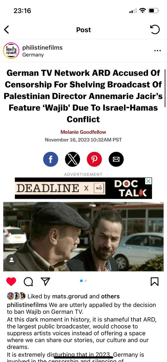 I put Wajib, a beautiful and poetic film set around xmas in Bethlehem on my <a href="/BFI/">BFI</a> <a href="/SightSoundmag/">Sight and Sound magazine</a>
 Best Films made list. Its about fathers and sons, weddings and departures. Banning this film is as bad as burning books in the 1930s