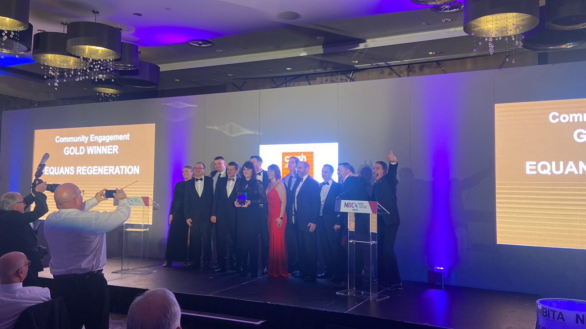 Congratulations Equans Regeneration on your Gold Award for Community Engagement tonight #NBCA. Keep up the incredible work you are doing! 🙌