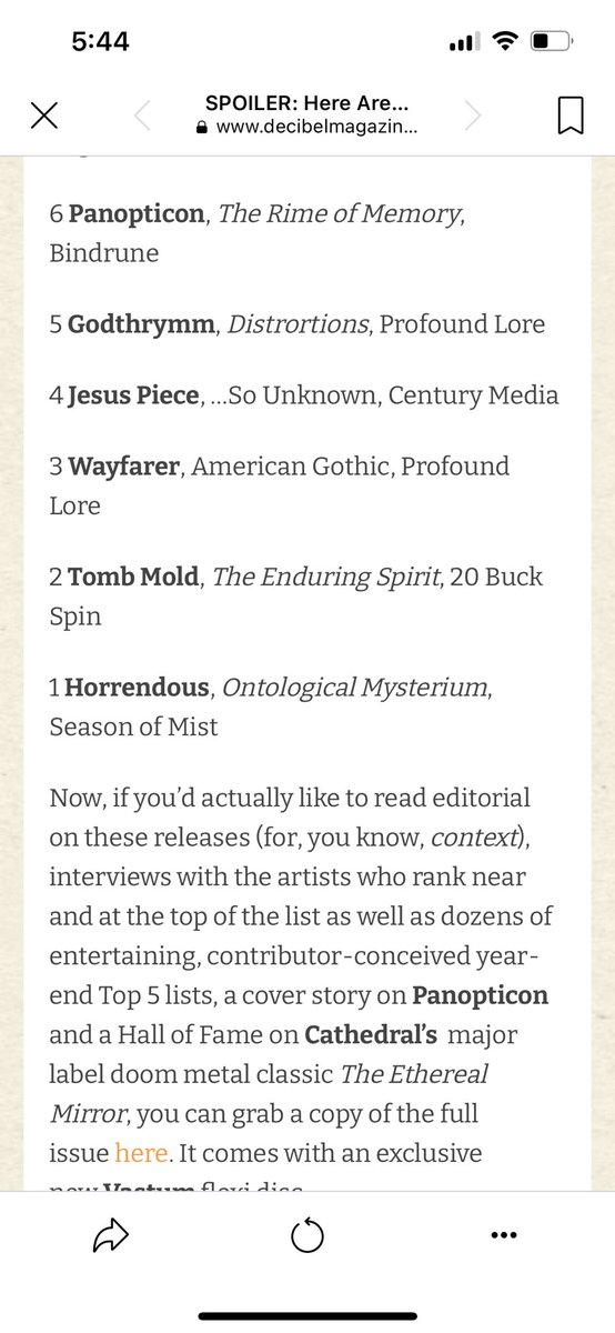 Absolutely thrilled and completely chilled to share that <a href="/dbmagazine/">Decibel Magazine</a> has selected our ONTOLOGICAL MYSTERIUM as ALBUM OF THE YEAR! Huge thanks to the entire Decibel crew. We are blown away and honored to be featured in such an all-star lineup!

decibelmagazine.com/2023/11/16/spo…