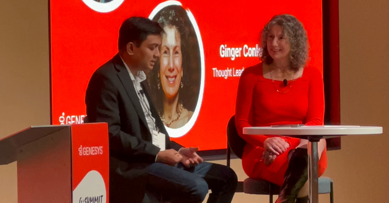 Genesys's tweet photo. Genesys Thought Leadership Director @CustomerAlchemy sits down with Sr. Director, Technology &amp; Operations at @DIRECTV Dipanjan Das to discuss the notable improvements seen in their service quality since implementing #GenesysCloudCX 💡

#GSummit https://t.co/4Wqrg8A5ef