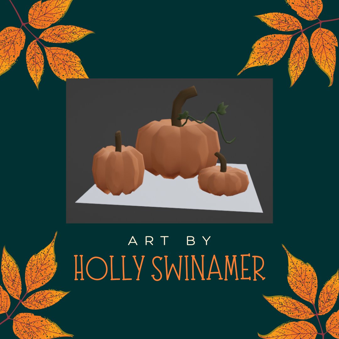 There can’t be fall without pumpkins and gourds! The Fall Merge Monastery Team cooked up some autumn-themed garden decorations for the season!

2D Pumpkin Art by Safiya Fahrudeen - Lesley U.

3D Pumpkin Art by Holly Swinamer - Lesley U.

#MassDigi #fallvibes #indiegame #zengarden