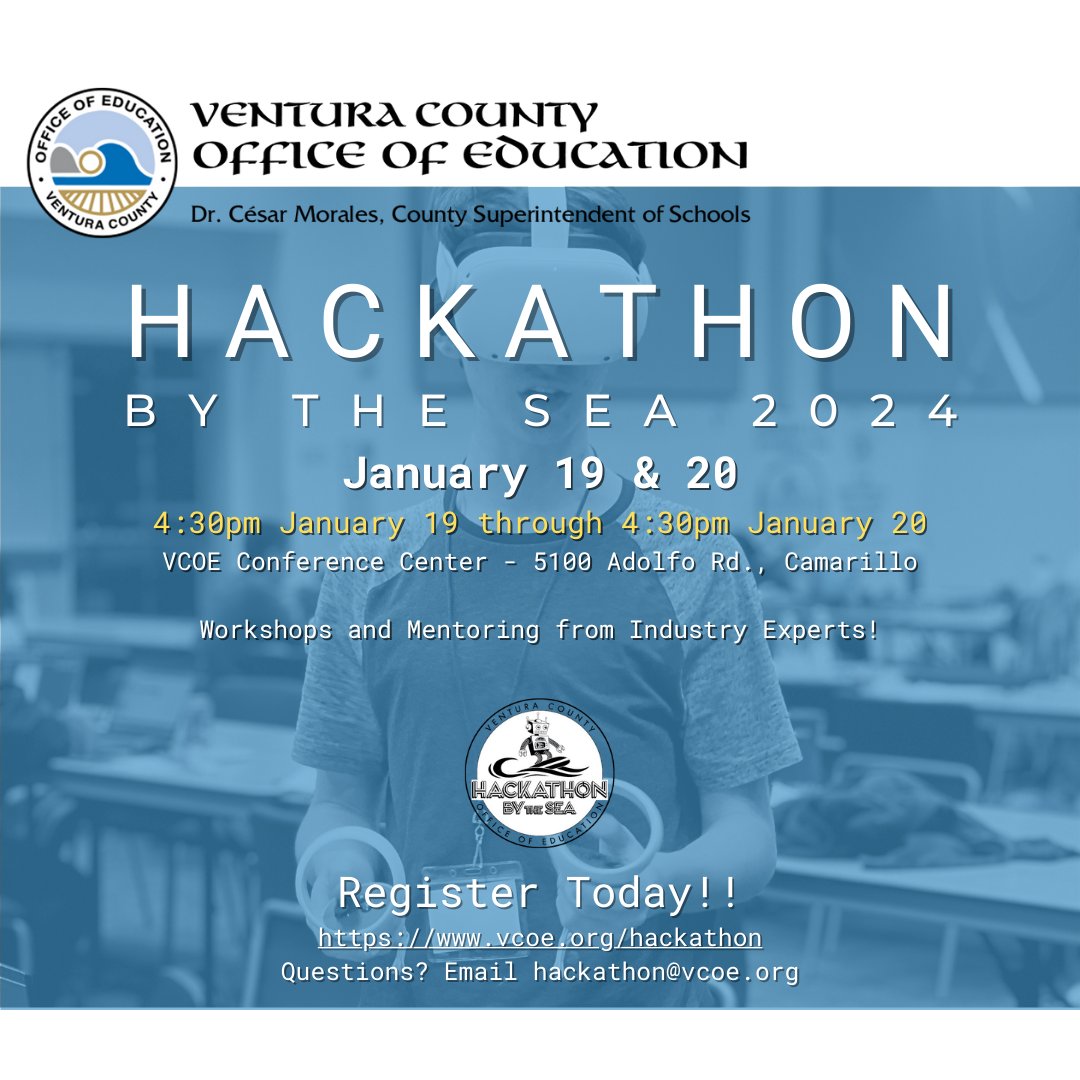 Dana Thompson (@techiethompson) on Twitter photo Registration is still open! Don't miss out on this gr8 event for HS Ss ▶ Hackathon by the Sea, Jan 19-20, 2024. vcoe.org/hackathon <a href="/VenturaCOE/">Ventura Co Ofc of Ed</a> <a href="/cathyreznicek/">Catharine Reznicek (she, her, ella)</a> <a href="/VCOEEdTech/">VCOE Ed Tech</a> <a href="/GoldCoastCUE/">Gold Coast CUE</a> Registration is still open! Don't miss out on this gr8 event for HS Ss ▶ Hackathon by the Sea, Jan 19-20, 2024. vcoe.org/hackathon <a href="/VenturaCOE/">Ventura Co Ofc of Ed</a> <a href="/cathyreznicek/">Catharine Reznicek (she, her, ella)</a> <a href="/VCOEEdTech/">VCOE Ed Tech</a> <a href="/GoldCoastCUE/">Gold Coast CUE</a>