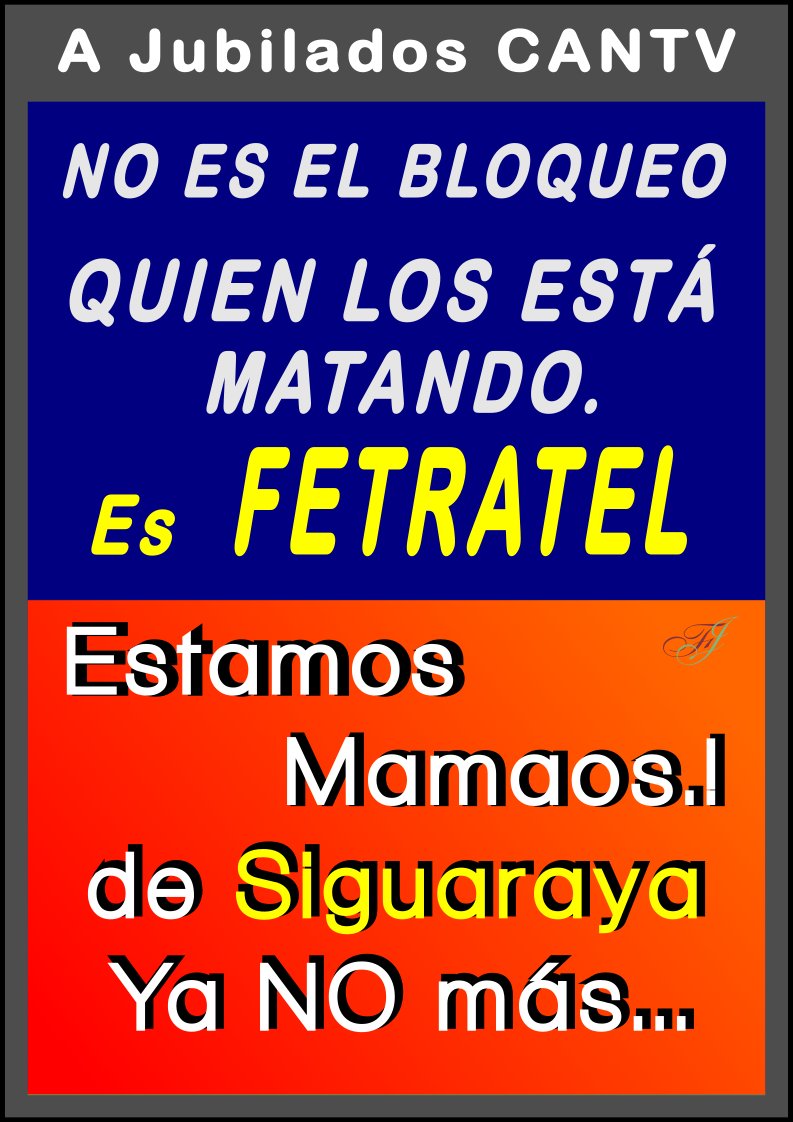.<a href="/siguaraya1/">José Mora Siguaraya</a> Hasta cuándo sigues perjudicando a los trabajadores Activos y Jubilados de #Cantv?  has permitido que el patrono nos arrebate todos los beneficios, y has sido cómplice de la desgracia que vivimos. No queremos que discutas la Convención Colectiva. Elecciones Ya!!!
