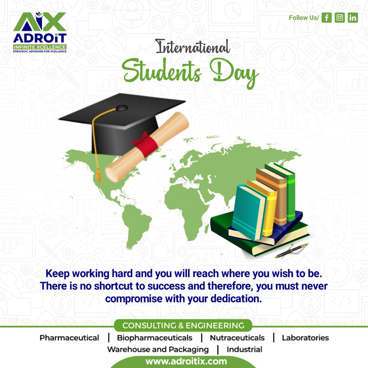 Embrace diversity, ignite curiosity, and celebrate the power of global minds. Happy International Students Day! 🌍📚✨ 

#AdroitixengineeringLLP #AiX #UnityInDiversity #InternationalStudentsDay #knowledge #pharmaceutical #engineering #designconsultants