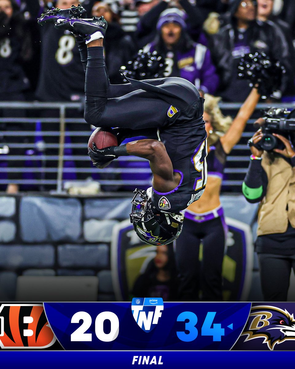 FINAL: The @Ravens improve to 8-3. #CINvsBAL