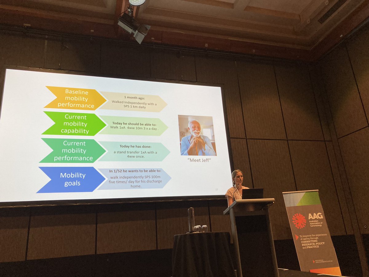 Emily Harvey presents the complexity of mobility communication in hospital wards. How can we support mobility if nurses and physios use different places, language and mobility domains?#AAGConf23