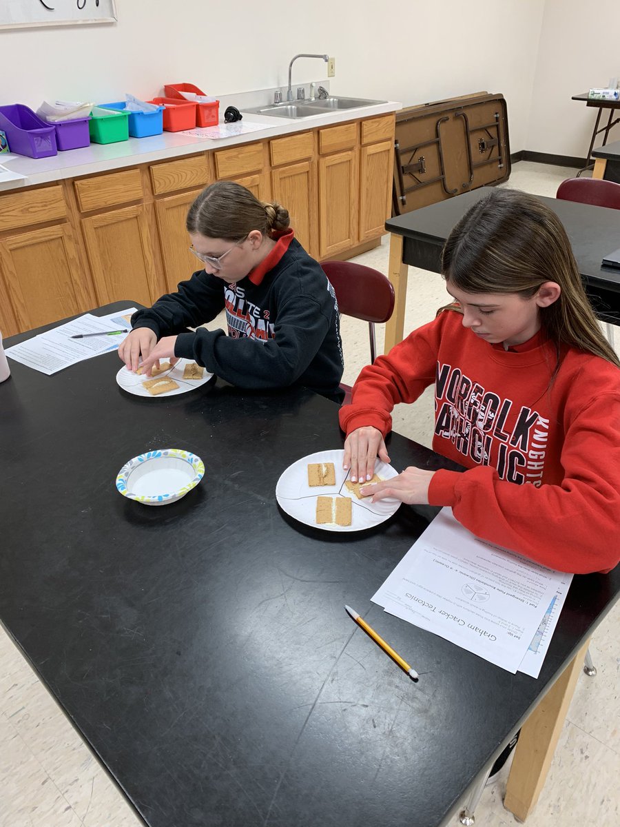 LisaConKow's tweet photo. 7th grade science @NorfolkCatholic used graham crackers and frosting to demonstrate 3 types of plate boundary movement. Science is fun and tasty! #ncknights https://t.co/CStdcj2mmm